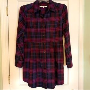 Walter Baker Purple Plaid Shirt Dress